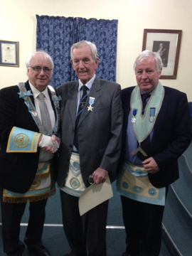 RWBro M Lee with WBro Cooper and WBro A Hurst