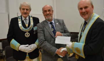 RWBro Frank Arnold PDGM, WBro Jack Rodgers Chairman NICLT,<br /> WBro Harold Mc Kee Prov. Steward of Charities