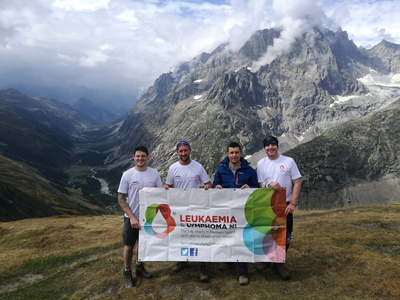 David Sharkey, Bro Lee Williamson, Lester Weir and Bro Barry Williamson on Mont Blanc.